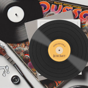 Retro thema verjaardagsfeestuitnodiging kaart