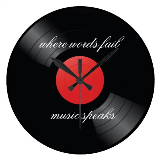 Rétro thème de musique de disque vinyle grande horloge ronde