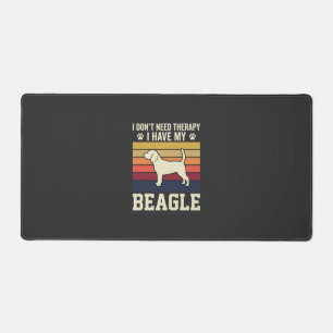 Retro therapie met vintage Beagle hond Bureaumat