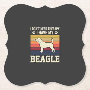 Retro therapie met vintage Beagle hond Kartonnen Onderzetters
