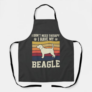 Retro therapie met vintage Beagle hond Schort