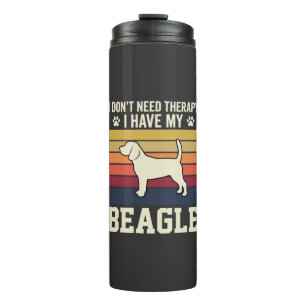 Retro therapie met vintage Beagle hond Thermosbeker