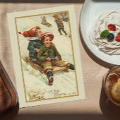 Retro Thmed Kerstwinter Feestdagenkaart