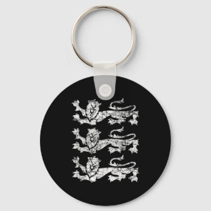 Retro Three England Lions Vintage Souvenir T-shirt Sleutelhanger