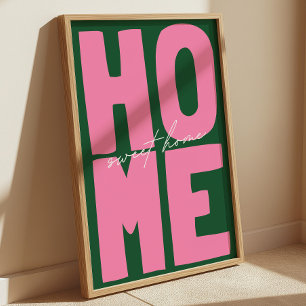 Retro "Thuis is het Beste" Vette Typografie Poster