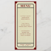 Retro Ticket Stub Bruiloft Menu (Voorkant)