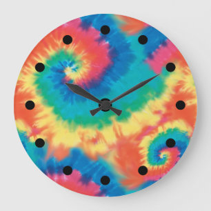 Retro Tie Dye Clocks Grote Klok