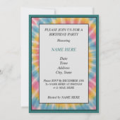 Retro Tie-Dye Foto Uitnodiging (Achterkant)