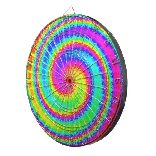 Retro Tie Dye Hippie Psychedelic Dartbord (Voorkant Rechts)
