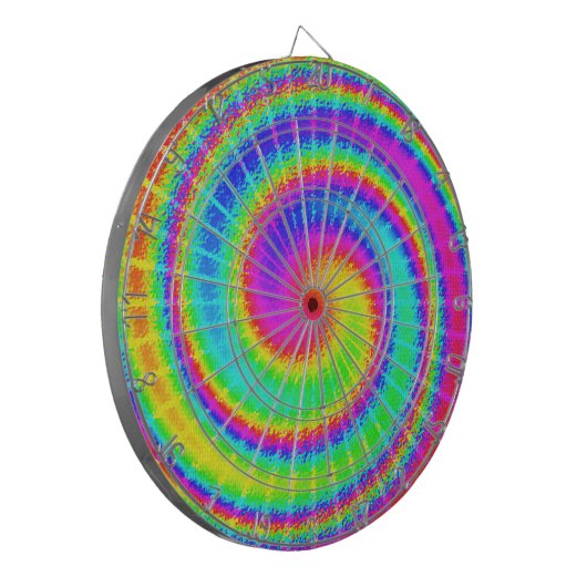 Retro Tie Dye Hippie Psychedelic Dartbord (Voorkant Links)