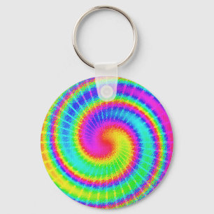 Retro Tie Dye Hippie Psychedelic Sleutelhanger