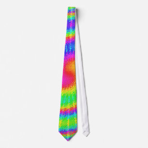 Retro Tie Dye Hippie Psychedelic Stropdas