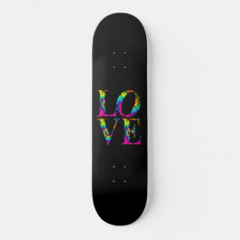 Retro Tie Dye Love Skateboard