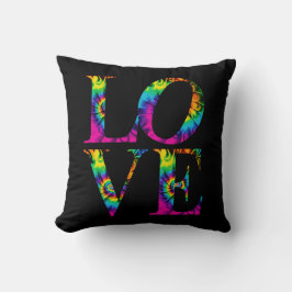 Retro Tie Dye Love Typografie Kussen