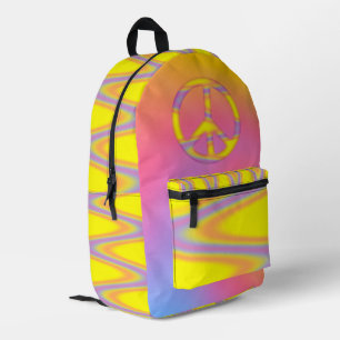 Retro Tie Dye met Vredessymbool Bedrukte Rugzak