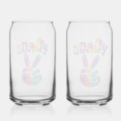 Retro Tie Dye Peace Sign Kan Glas Set (Achterkant)