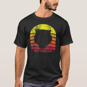 retro Tiger Face Silhouette Forest Sun T T-shirt