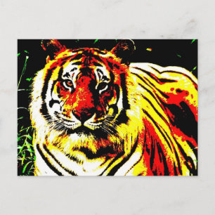 Retro Tiger Pop Art Briefkaart