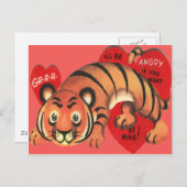  Retro Tiger Valentijn Kaart (Voorkant / Achterkant)