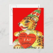  Retro Tiger Valentijn Kaart (Voorkant / Achterkant)