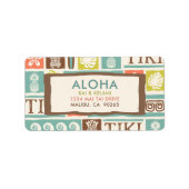 Retro Tiki Aloha Tropisch adres Etiket (Voorkant)