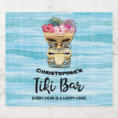Retro Tiki Bar-partij Bier Etiket (Enkel label)