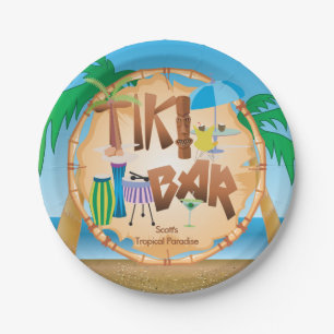 Retro Tiki Bar-partij Papieren Bordje