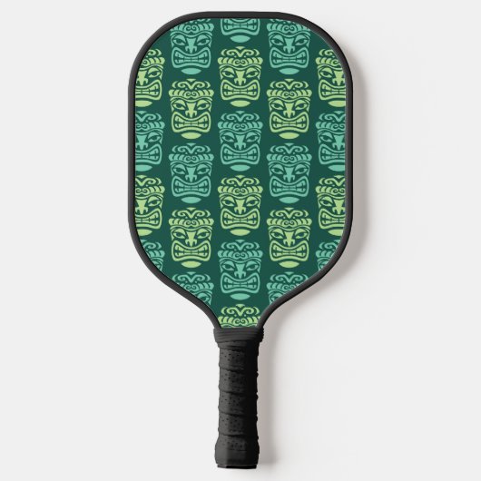 Retro Tiki Beach Bar Patroon Pickleball Paddle (Achterkant)