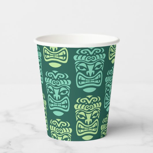 Retro Tiki Beach Party Papieren Bekers (Achterkant)