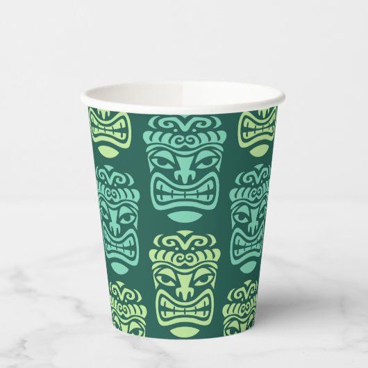 Retro Tiki Beach Party Papieren Bekers (Links)
