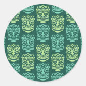 Retro Tiki Beach Party Ronde Sticker (Voorkant)
