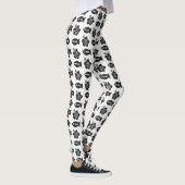 Retro Tiki Black en White Pattern Leggings (Rechts)