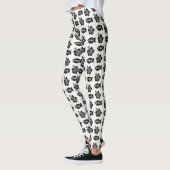 Retro Tiki Black en White Pattern Leggings (Links)