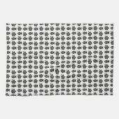 Retro Tiki Black en White Pattern Theedoek (Horizontaal)