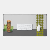 Retro Tiki Kleurenblok Bureaumat (Keyboard & Muis)