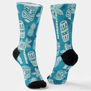 Retro Tiki Patroon uit het Midden van de 20e Eeuw Sokken