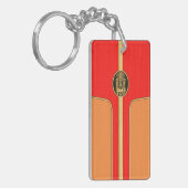 Retro Tiki Surfboard Sleutelhanger (Voorkant Links)