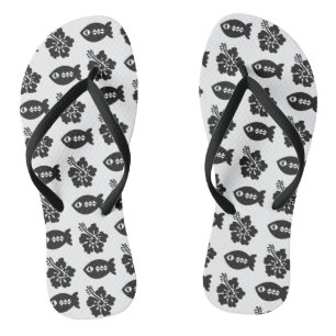 Retro Tiki zwart-wit patroon Teenslippers