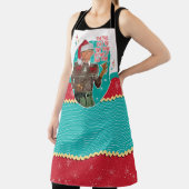 Retro "Tipsy Guy" Getting Lit voor Kerst Schort (Insitu)