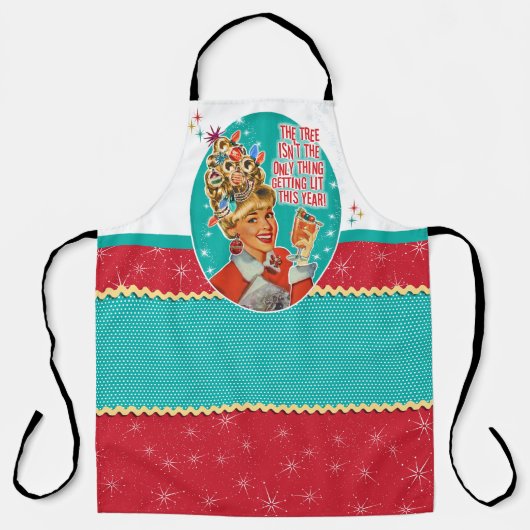 Retro Tipsy Lady Getting Lit Christmas Schort (Voorkant)