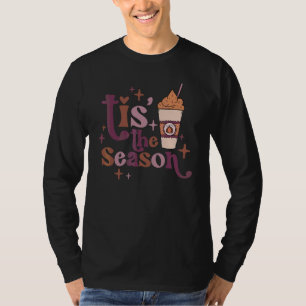 Retro Tis' Het Seizoen Koffie En Latte Halloween F T-shirt