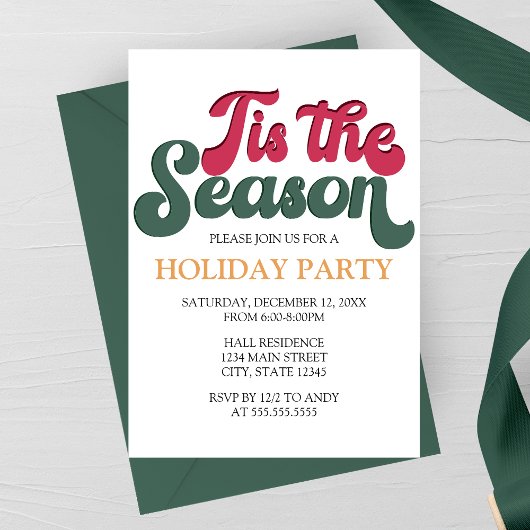 Retro ’Tis Season Fête Invitation