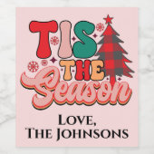 Retro Tis the Season boisson étiquette pour boutei (Étiquettes simples)