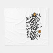 Retro Tis The Season Checkered Halloween Fleece Deken (Voorkant (Horizontaal))