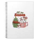 Retro Tis The Season Christmas Tree Coffee Snowman Notitieboek (Voorkant)