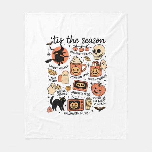 Retro Tis The Season Halloween Season Fall Design Fleece Deken (Voorkant)