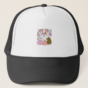 Retro Tis The Season Pompoen Halloween Schedel Spo Trucker Pet