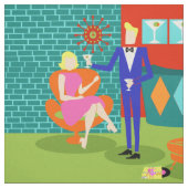 Rétro tissu de couples de Martini (Échantillon)