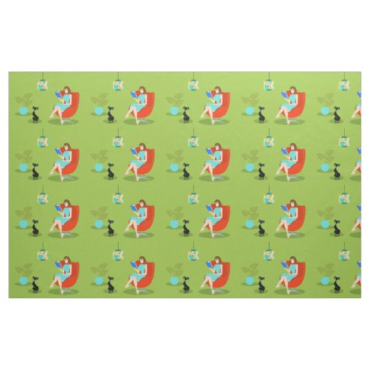 Rétro tissu de femme de lecture (Yard)