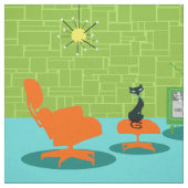 Rétro tissu de Kitty d'âge d'espace (Échantillon)